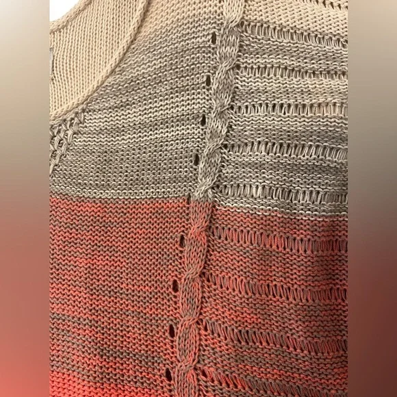 Urban Outfitters Ecote Colorblock Cable Pointelle Short Sleeve Sweater XS Sumner - Picture 11 of 13